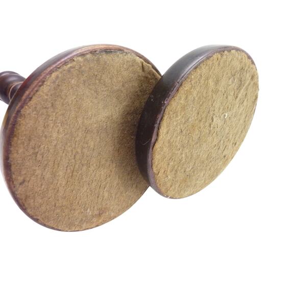 Vintage Early 1900 Mid Century Wood Turned Candle Holder Set - Picture 4 of 6